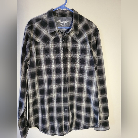 Men's Wrangler Retro long sleeve snap down shirt - Picture 1 of 5